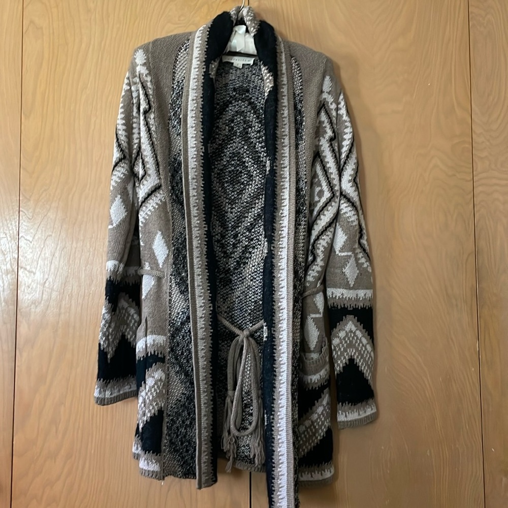Lovestitch Geometric Patterned Sweater - Black, White, Brown